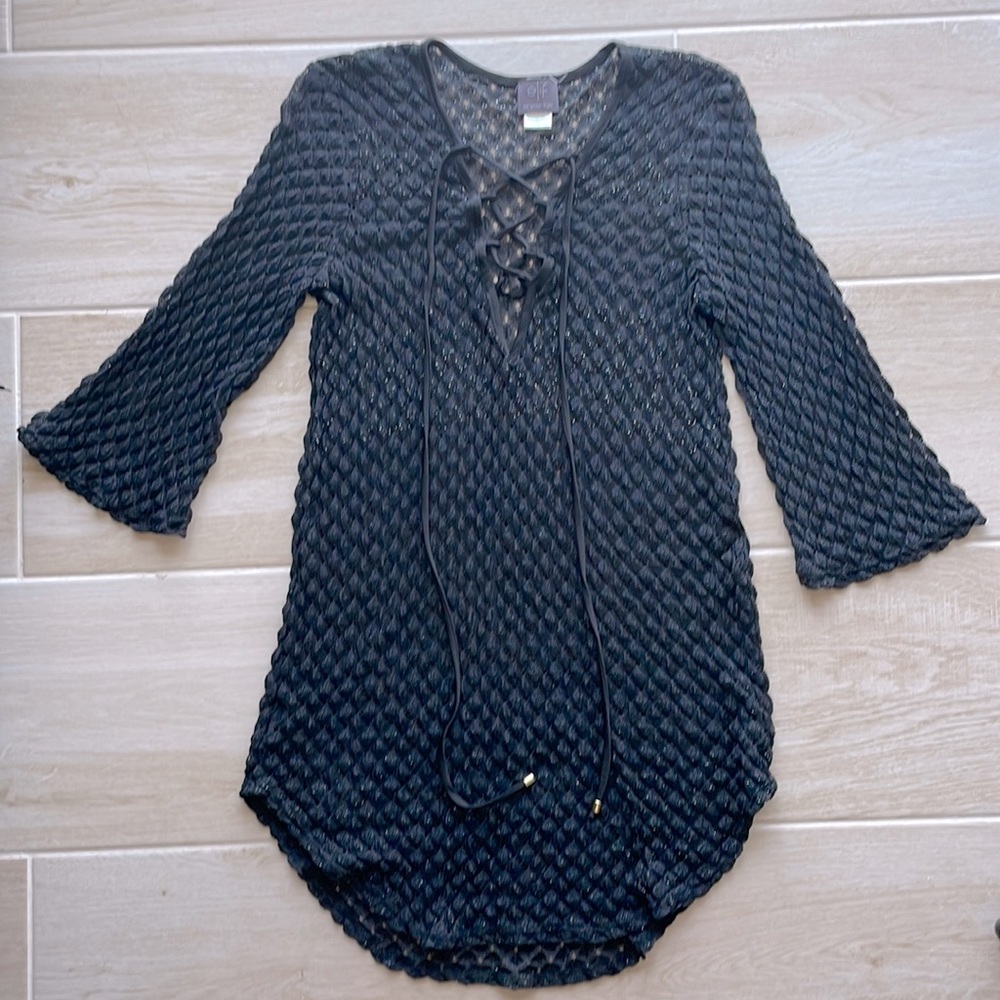 Elif black swimsuit coverup